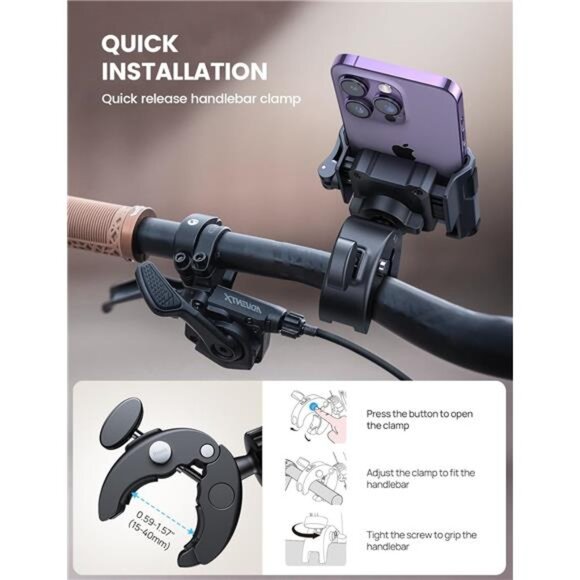 Lamicall Motorcycle Phone Mount Holder - [Camera Friendly] [1s Lock] - Picture 6 of 7